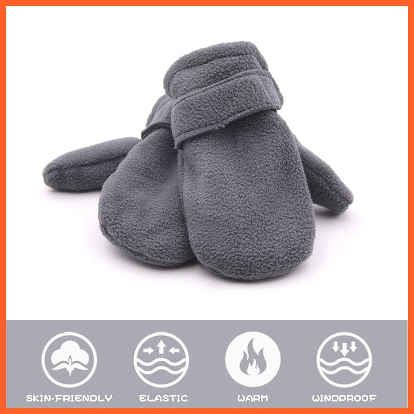 whatagift.com.au Kids Gloves Winter Warm Thick Baby Gloves | Toddler Infant Fleece Lined with Easy-on Baby Mittens