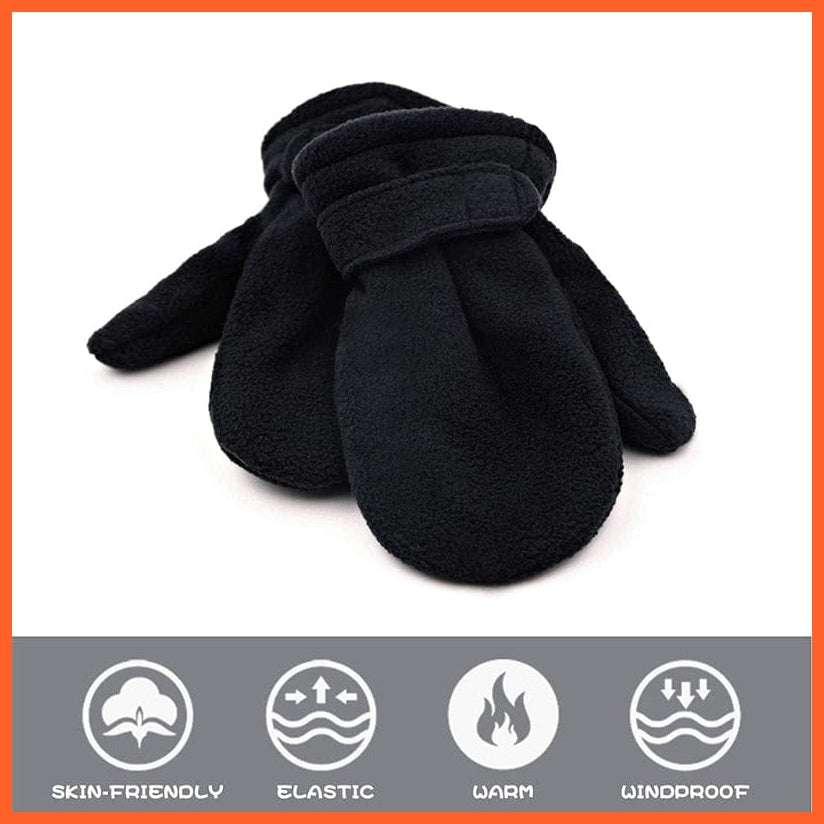 whatagift.com.au Kids Gloves Winter Warm Thick Baby Gloves | Toddler Infant Fleece Lined with Easy-on Baby Mittens