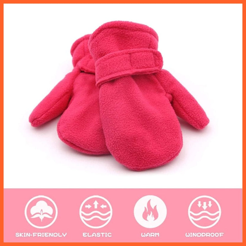 whatagift.com.au Kids Gloves Winter Warm Thick Baby Gloves | Toddler Infant Fleece Lined with Easy-on Baby Mittens