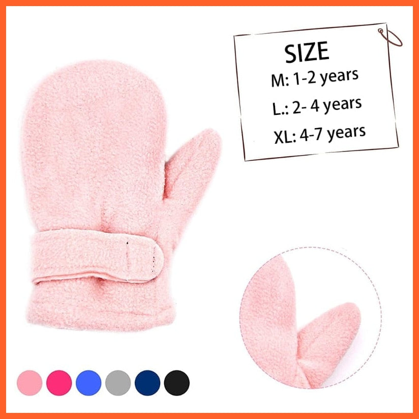 whatagift.com.au Kids Gloves Winter Warm Thick Baby Gloves | Toddler Infant Fleece Lined with Easy-on Baby Mittens