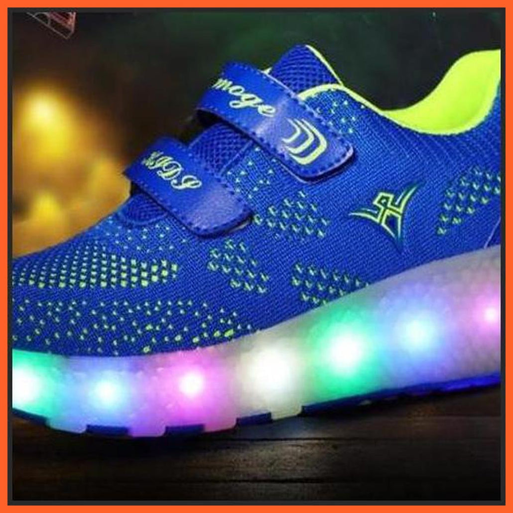 Led Roller Shoes Blue  | Kids Led Light Roller Heelys Shoes  | Led Shoes For Girls & Boys | whatagift.com.au.