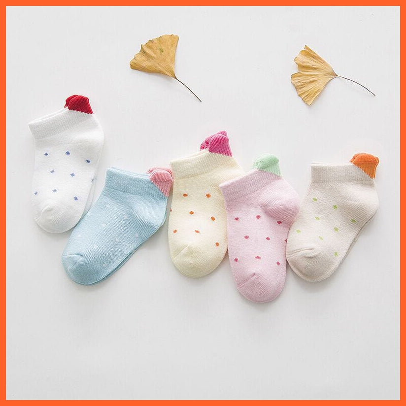 whatagift.com.au kids socks 0-24M free size 5Pairs/lot Baby Cotton Summer Thin Ankle Socks | Cute Heart Colorful Kids Socks