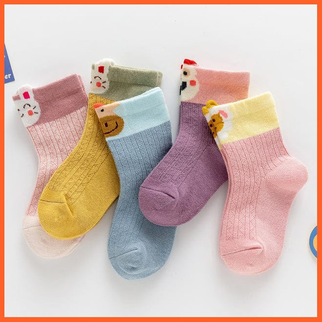 whatagift.com.au kids socks 03 / S(0-1Y) 5Pairs/lot  Baby Winter Warm Kids Socks | Cute Girls Cartoon Animal Kids Socks