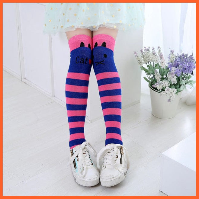 whatagift.com.au kids socks 1 / One Size Girls 3-12 Years Old Cotton Knee High Socks | Children Lovely Long  Knee Kids Socks