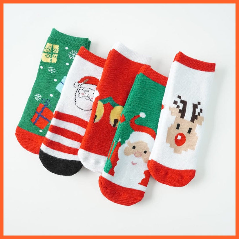 whatagift.com.au kids socks 1 Pair Cotton Winter Kids Socks | Children Terry Elk Santa Claus Gift Socks