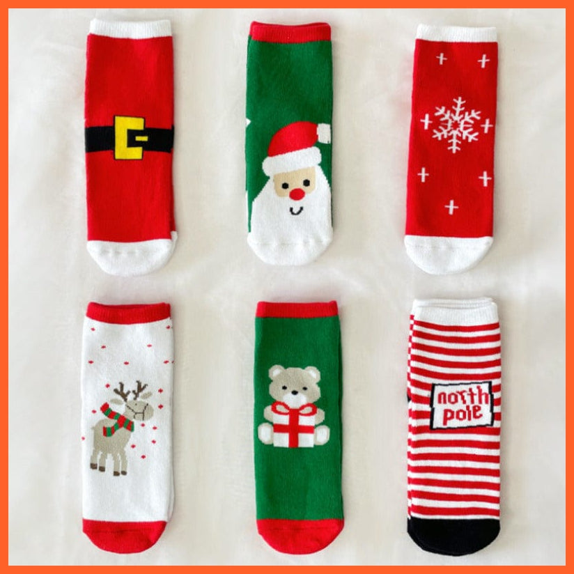 whatagift.com.au kids socks 1 Pair Cotton Winter Kids Terry Snowflake Elk Christmas Gift Socks