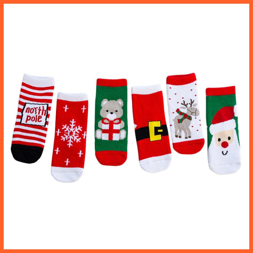 whatagift.com.au kids socks 1 Pair Cotton Winter Kids Terry Snowflake Elk Christmas Gift Socks