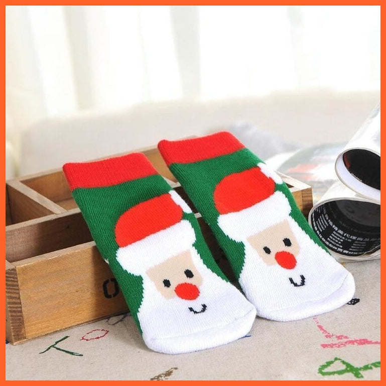 whatagift.com.au kids socks 1 Pair Cotton Winter Kids Terry Snowflake Elk Christmas Gift Socks
