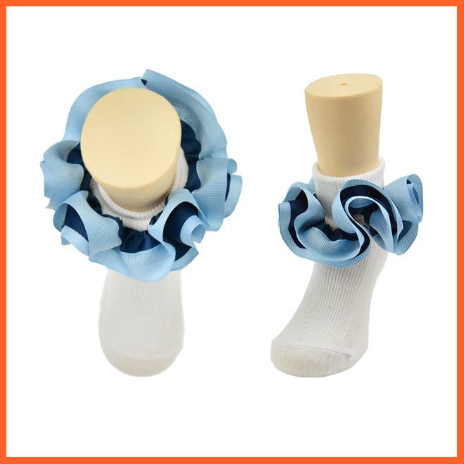 whatagift.com.au kids socks 10 / 6-8 Years New flounces children cotton socks | Girls frilly Big petals princess dance Ballet Latin socks