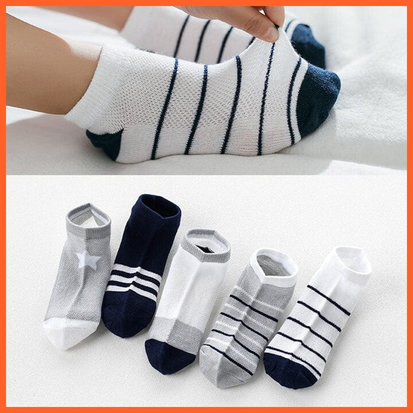 whatagift.com.au kids socks 10Pcs/5Pairs Children Sports Unisex Cotton Stripe Infant Socks
