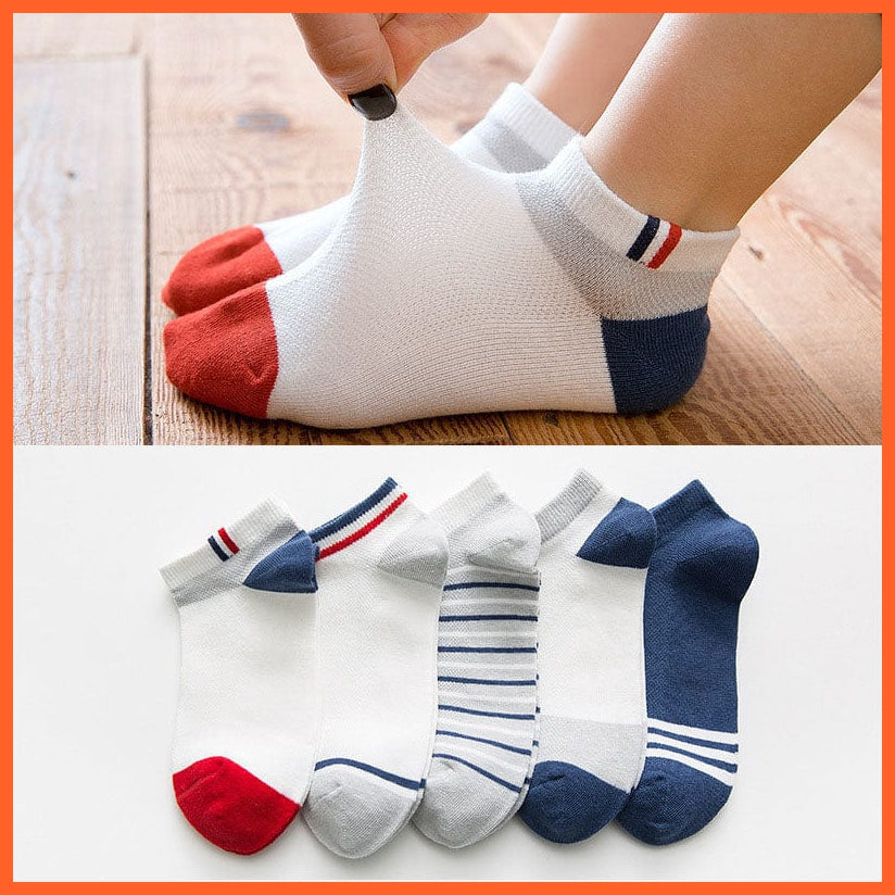 whatagift.com.au kids socks 10Pcs/5Pairs Children Sports Unisex Cotton Stripe Infant Socks