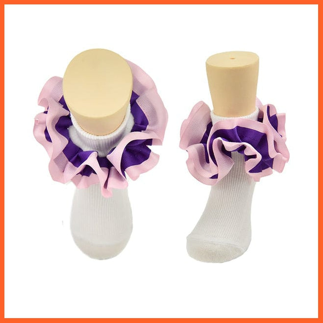 whatagift.com.au kids socks 16 / 1-3 Years New flounces children cotton socks | Girls frilly Big petals princess dance Ballet Latin socks