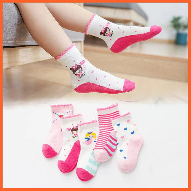 whatagift.com.au kids socks 1876 / L(6-8 Years) 5 Paris/Lot Children Cotton Fashion Baby Little Rabbit Monkey Cartoon Socks