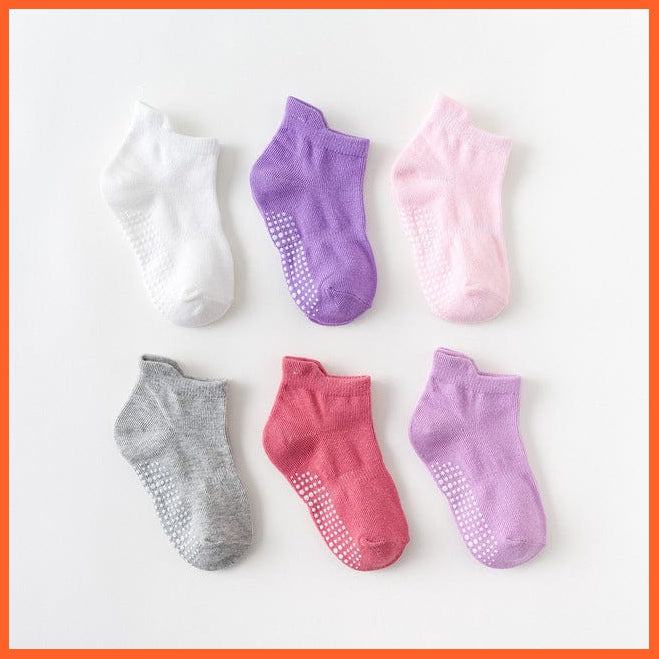whatagift.com.au kids socks 2 / 0 to 12 M 6 Pairs/lot 0 to 6 Yrs Cotton Anti-slip Low Cut  Boat kids Socks