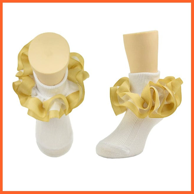 whatagift.com.au kids socks 2 / 6-8 Years New flounces children cotton socks | Girls frilly Big petals princess dance Ballet Latin socks