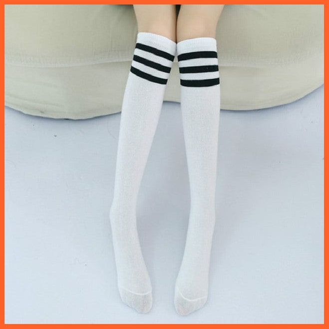 whatagift.com.au kids socks 3 / 5-7 years old Spring Kids Knee High Sport Socks | Football Stripes Cotton Skate Long Socks