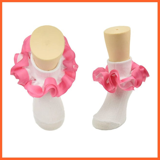 whatagift.com.au kids socks 3 / 6-8 Years New flounces children cotton socks | Girls frilly Big petals princess dance Ballet Latin socks