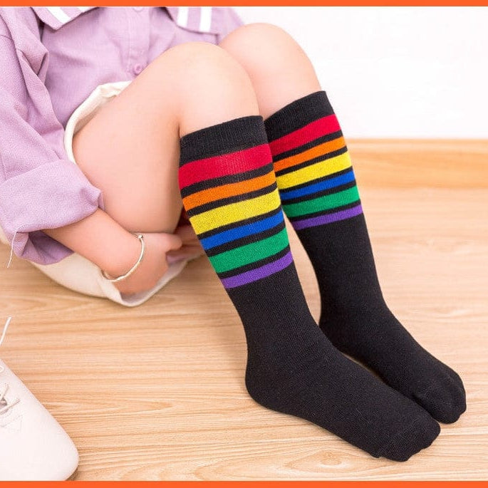 whatagift.com.au kids socks 30cm long Knee High Socks | Kids Stripe Dot leg Warm Cotton Boot Socks
