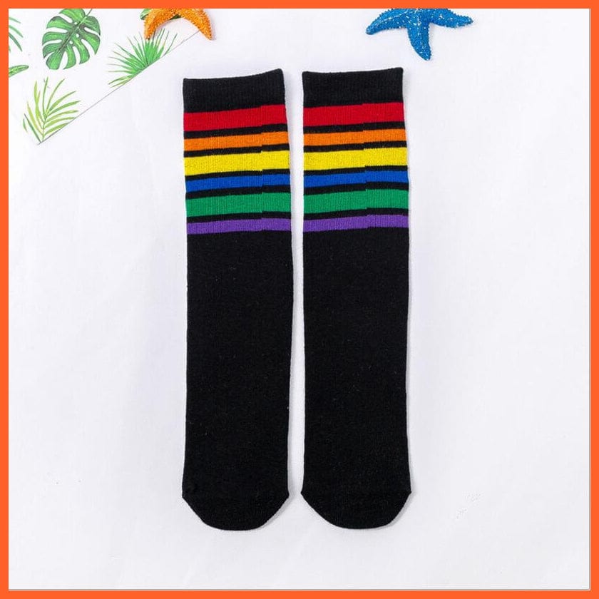 whatagift.com.au kids socks 30cm long Knee High Socks | Kids Stripe Dot leg Warm Cotton Boot Socks