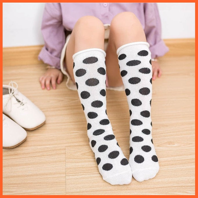 whatagift.com.au kids socks 30cm long Knee High Socks | Kids Stripe Dot leg Warm Cotton Boot Socks
