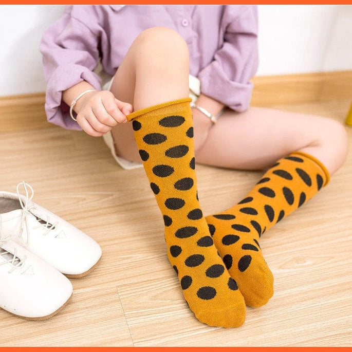 whatagift.com.au kids socks 30cm long Knee High Socks | Kids Stripe Dot leg Warm Cotton Boot Socks