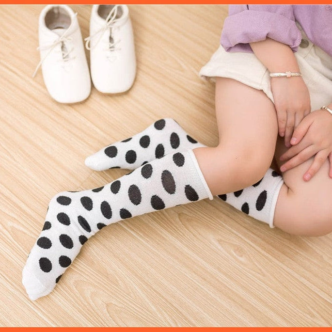whatagift.com.au kids socks 30cm long Knee High Socks | Kids Stripe Dot leg Warm Cotton Boot Socks