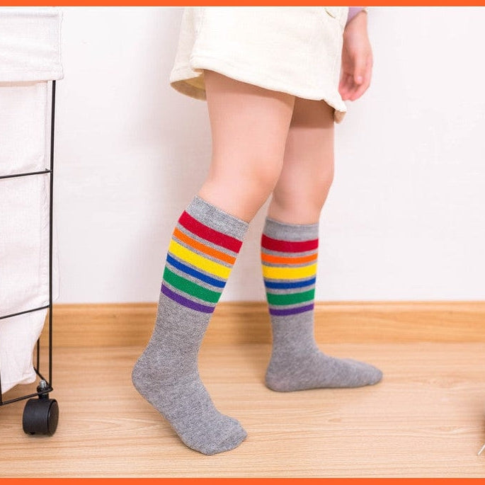 whatagift.com.au kids socks 30cm long Knee High Socks | Kids Stripe Dot leg Warm Cotton Boot Socks