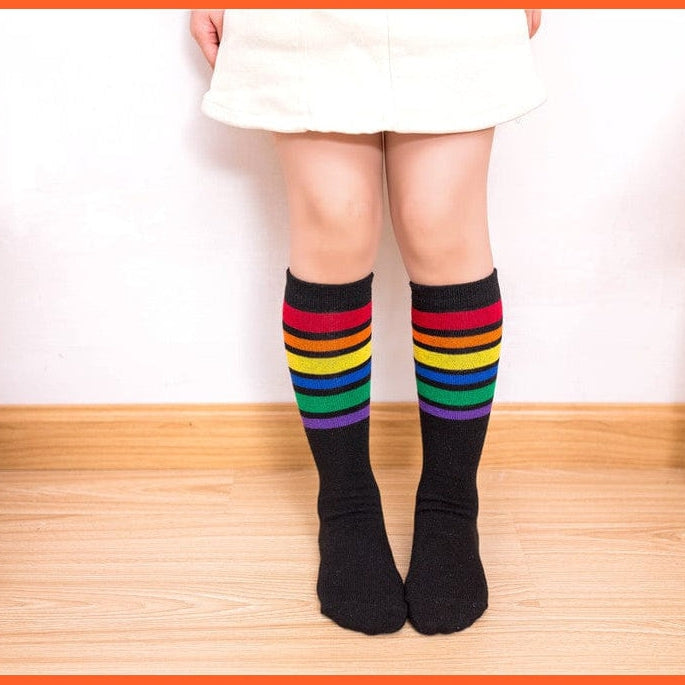 whatagift.com.au kids socks 30cm long Knee High Socks | Kids Stripe Dot leg Warm Cotton Boot Socks