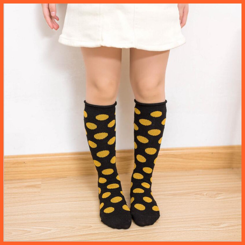 whatagift.com.au kids socks 30cm long Knee High Socks | Kids Stripe Dot leg Warm Cotton Boot Socks