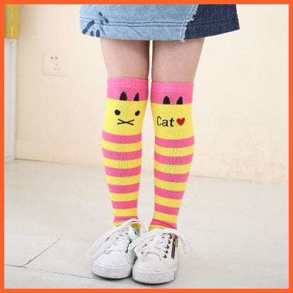 whatagift.com.au kids socks 4 / One Size Girls 3-12 Years Old Cotton Knee High Socks | Children Lovely Long  Knee Kids Socks