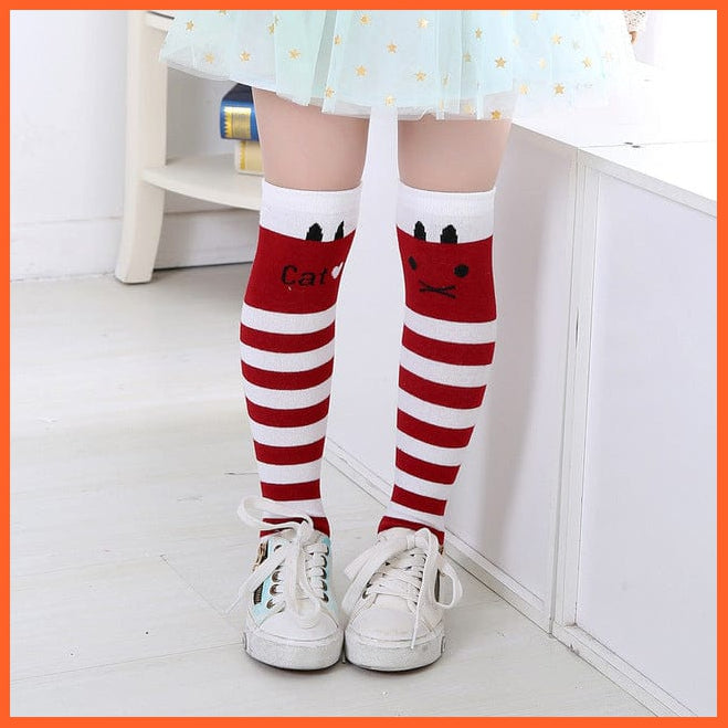 whatagift.com.au kids socks 5 / One Size Girls 3-12 Years Old Cotton Knee High Socks | Children Lovely Long  Knee Kids Socks