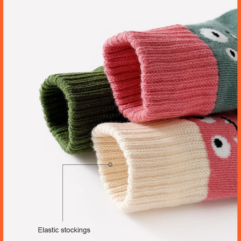 whatagift.com.au kids socks 5 Pairs Children Cotton Autumn Winter Spring Kids  Cartoon Stripe Sports Socks