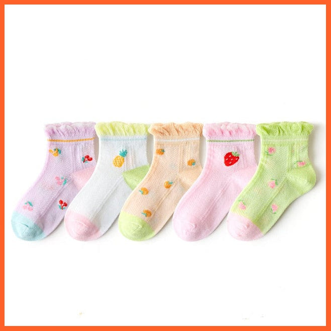 whatagift.com.au kids socks 5 Pairs/Lot Autumn Winter Warm Stripe Plaid Cartoon Cute Mesh Kids Socks