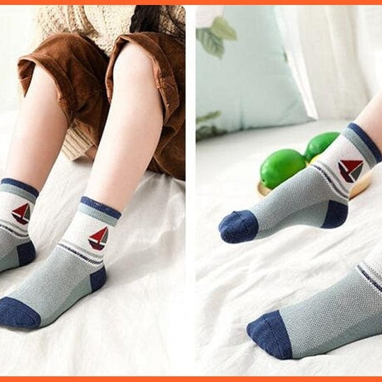 whatagift.com.au kids socks 5 Pairs / Lot Kids New Spring Summer Cotton Breathable Mesh Socks