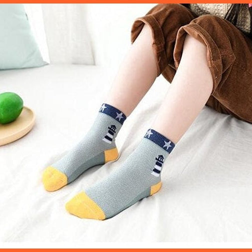 whatagift.com.au kids socks 5 Pairs / Lot Kids New Spring Summer Cotton Breathable Mesh Socks