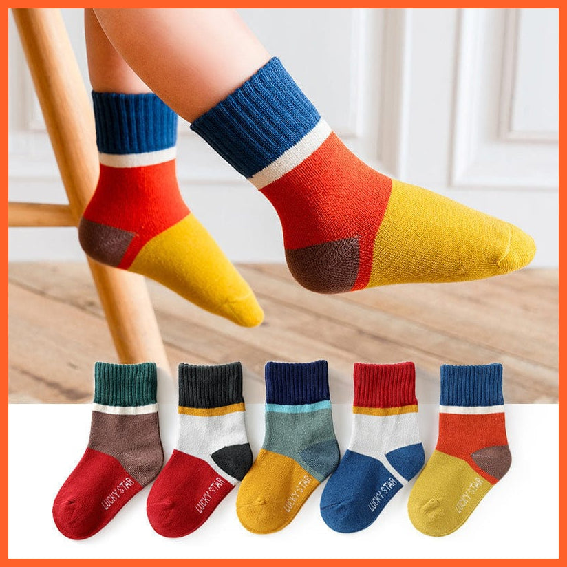 whatagift.com.au kids socks 5Pair/Lot Children Socks Autumn Winter Cotton Breathable Socks