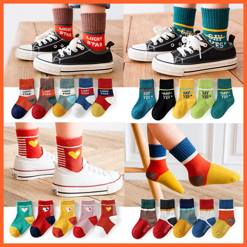 whatagift.com.au kids socks 5Pair/Lot Children Socks Autumn Winter Cotton Breathable Socks