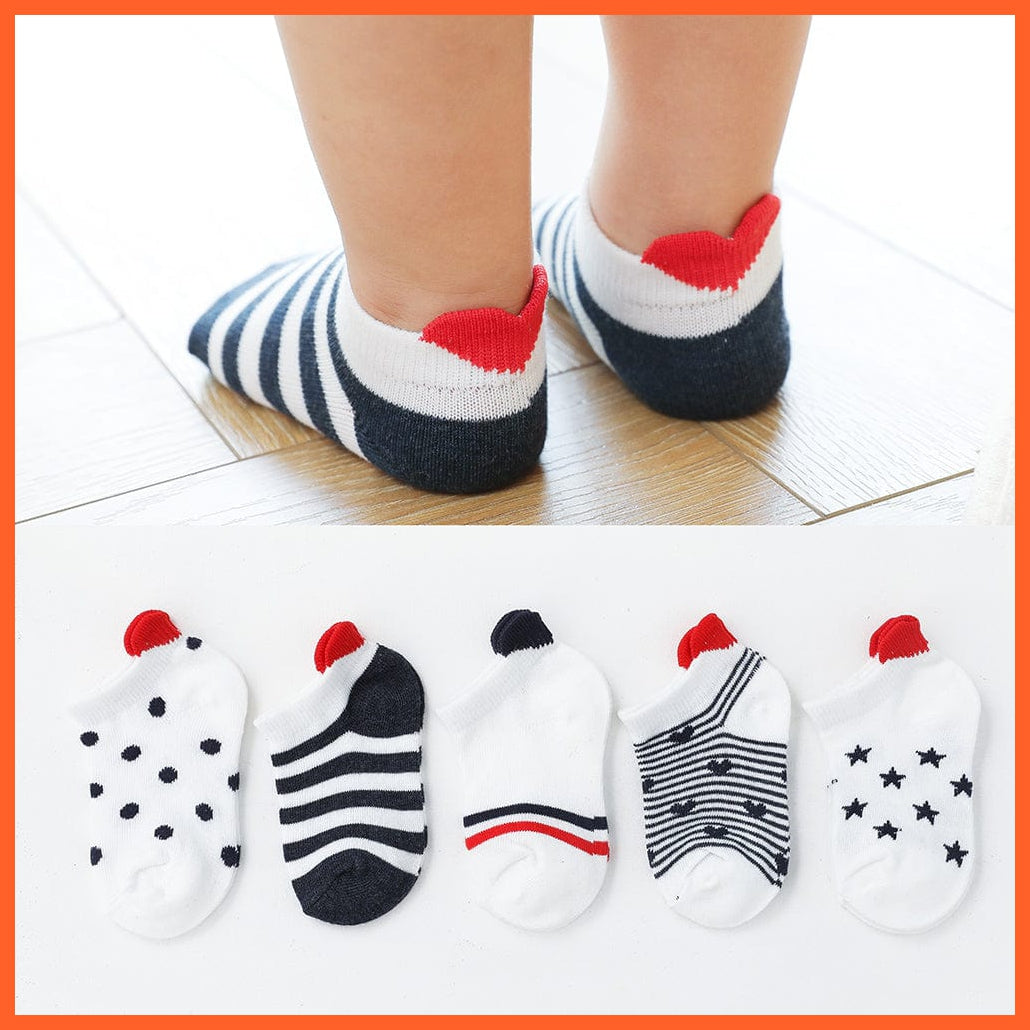 whatagift.com.au kids socks 5Pairs/lot 0-2Y Cute Lovely Short Baby Socks | Red Heart Cotton Mesh Cute Socks