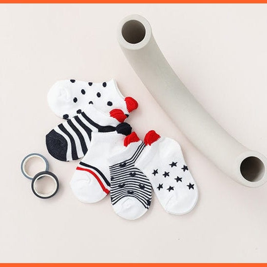whatagift.com.au kids socks 5Pairs/lot 0-2Y Cute Lovely Short Baby Socks | Red Heart Cotton Mesh Cute Socks