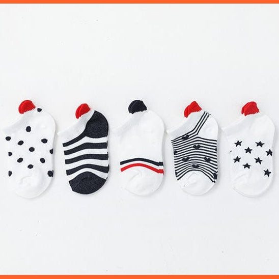 whatagift.com.au kids socks 5Pairs/lot 0-2Y Cute Lovely Short Baby Socks | Red Heart Cotton Mesh Cute Socks