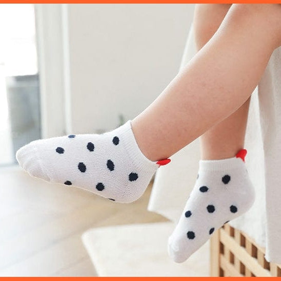 whatagift.com.au kids socks 5Pairs/lot 0-2Y Cute Lovely Short Baby Socks | Red Heart Cotton Mesh Cute Socks