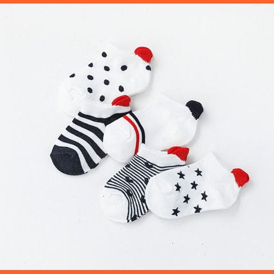 whatagift.com.au kids socks 5Pairs/lot 0-2Y Cute Lovely Short Baby Socks | Red Heart Cotton Mesh Cute Socks