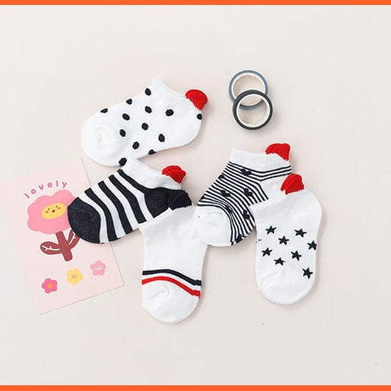 whatagift.com.au kids socks 5Pairs/lot 0-2Y Cute Lovely Short Baby Socks | Red Heart Cotton Mesh Cute Socks