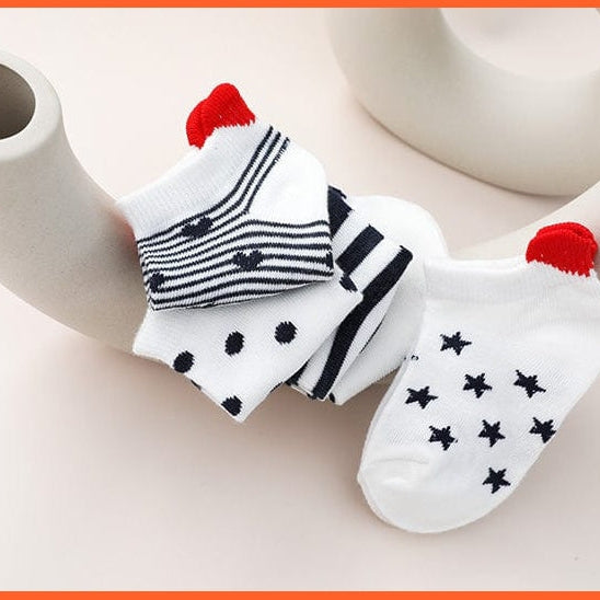 whatagift.com.au kids socks 5Pairs/lot 0-2Y Cute Lovely Short Baby Socks | Red Heart Cotton Mesh Cute Socks