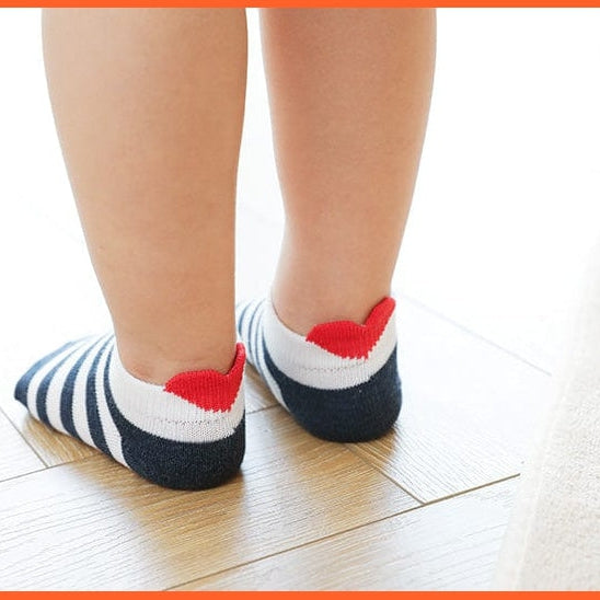 whatagift.com.au kids socks 5Pairs/lot 0-2Y Cute Lovely Short Baby Socks | Red Heart Cotton Mesh Cute Socks