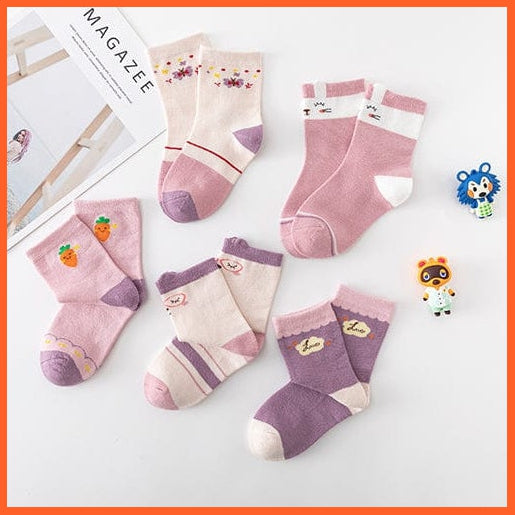 whatagift.com.au kids socks 5Pairs/lot  Baby Winter Warm Kids Socks | Cute Girls Cartoon Animal Kids Socks