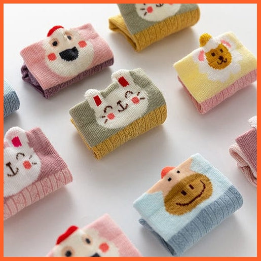 whatagift.com.au kids socks 5Pairs/lot  Baby Winter Warm Kids Socks | Cute Girls Cartoon Animal Kids Socks