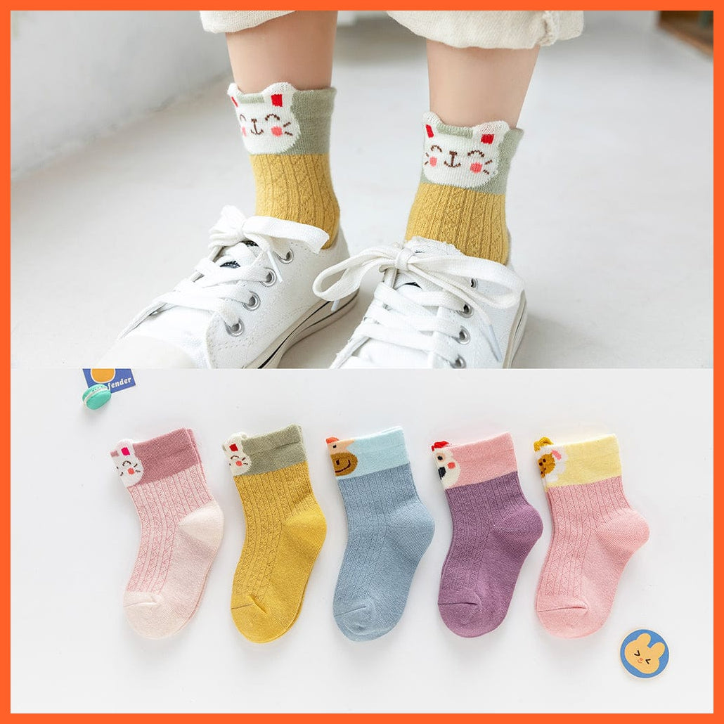 whatagift.com.au kids socks 5Pairs/lot  Baby Winter Warm Kids Socks | Cute Girls Cartoon Animal Kids Socks