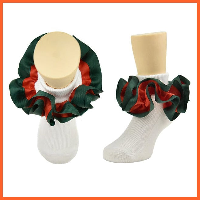 whatagift.com.au kids socks 6 / 6-8 Years New flounces children cotton socks | Girls frilly Big petals princess dance Ballet Latin socks