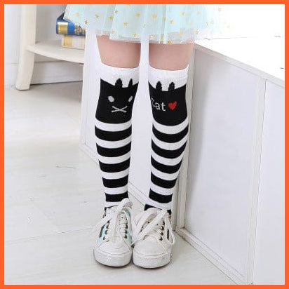 whatagift.com.au kids socks 6 / One Size Girls 3-12 Years Old Cotton Knee High Socks | Children Lovely Long  Knee Kids Socks